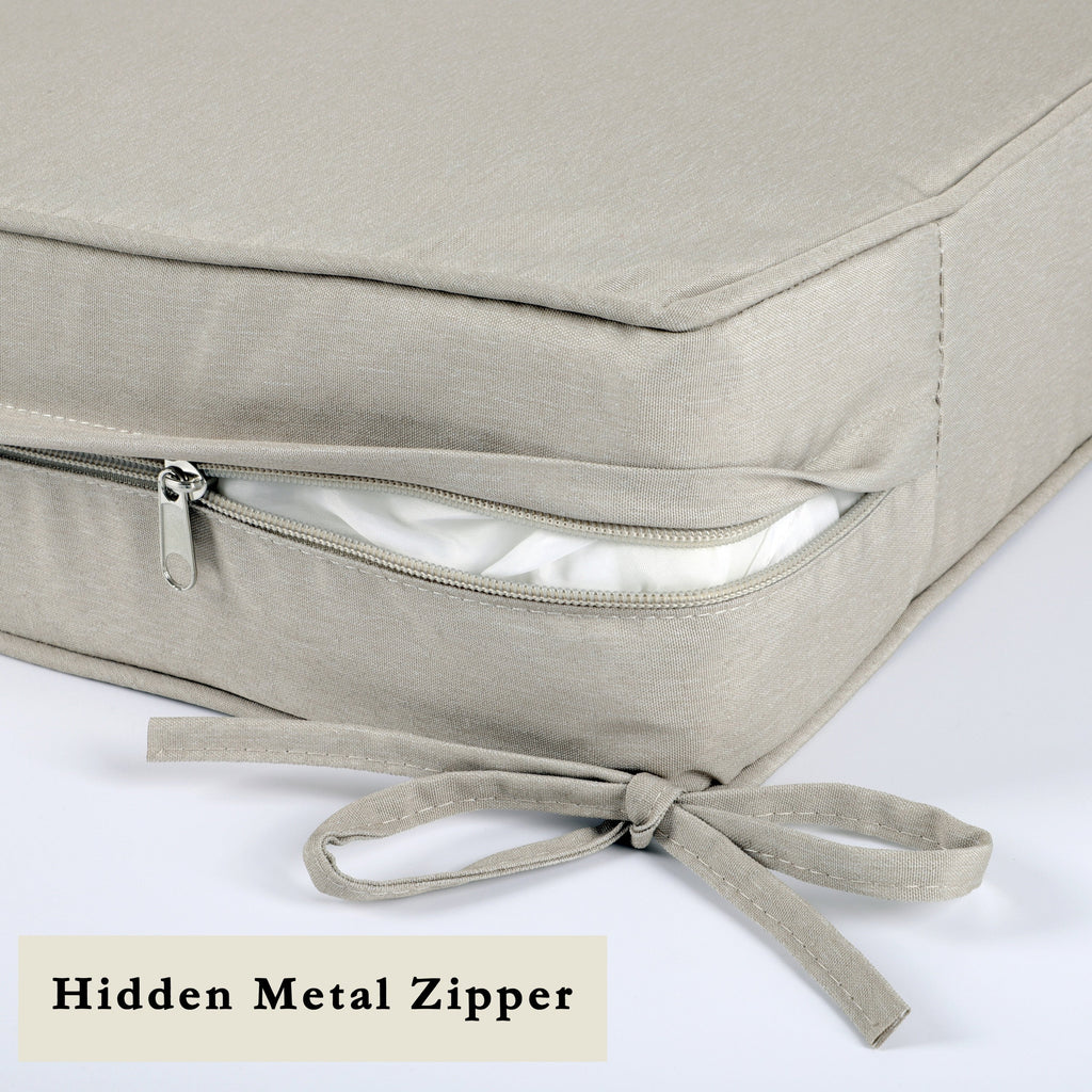 Outdoor Deep Seat Cushion Set Polyester Beige 24x24x4in Waterproof