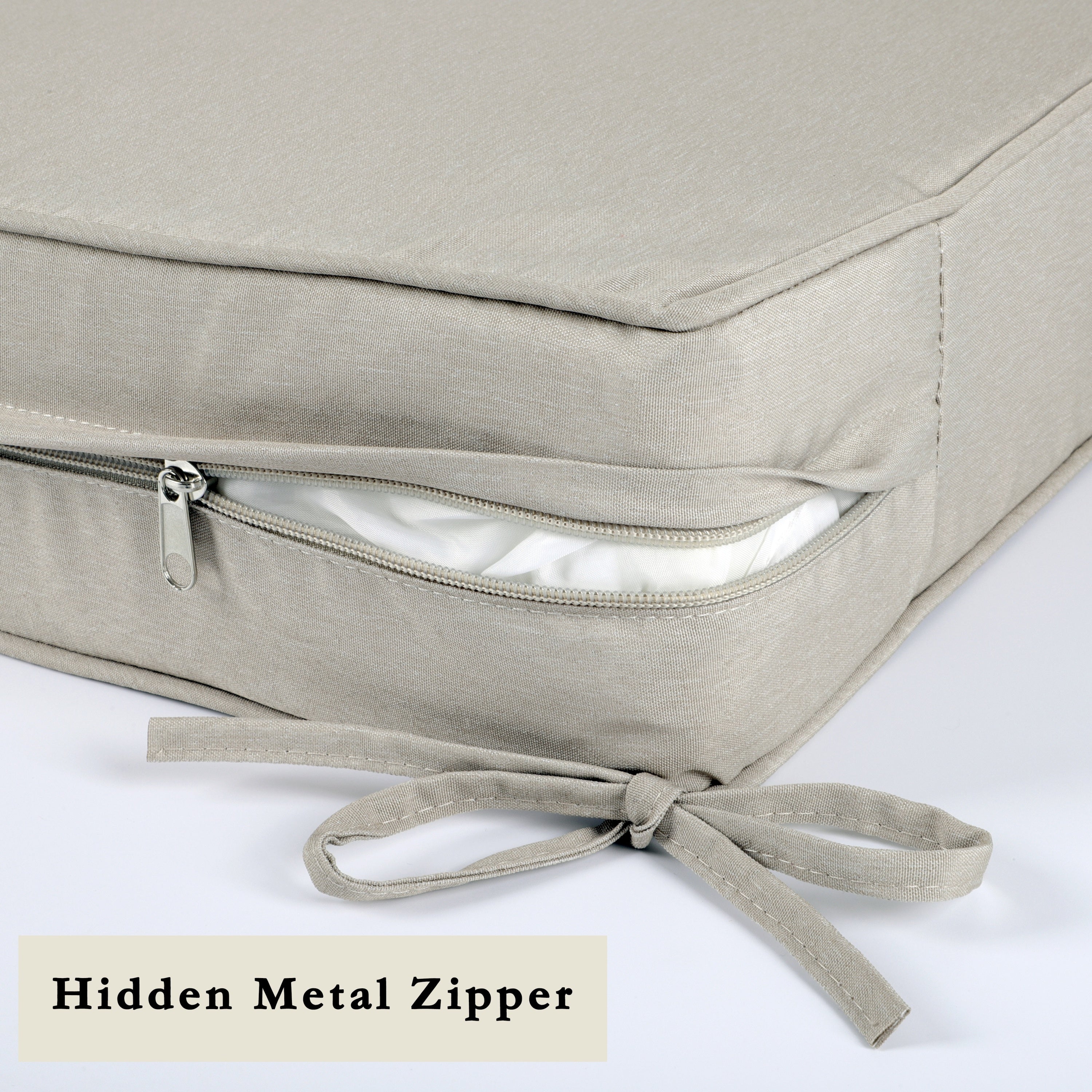 Outdoor Deep Seat Cushion Set Polyester Beige 24x24x4in Waterproof