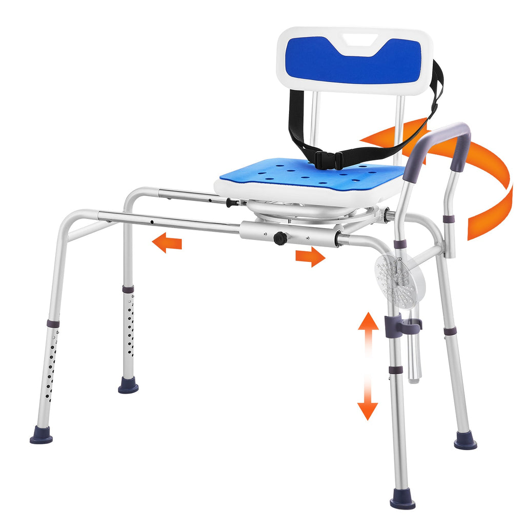 Transfer Bench 360 Swivel Seat Aluminum 400 LB Capacity