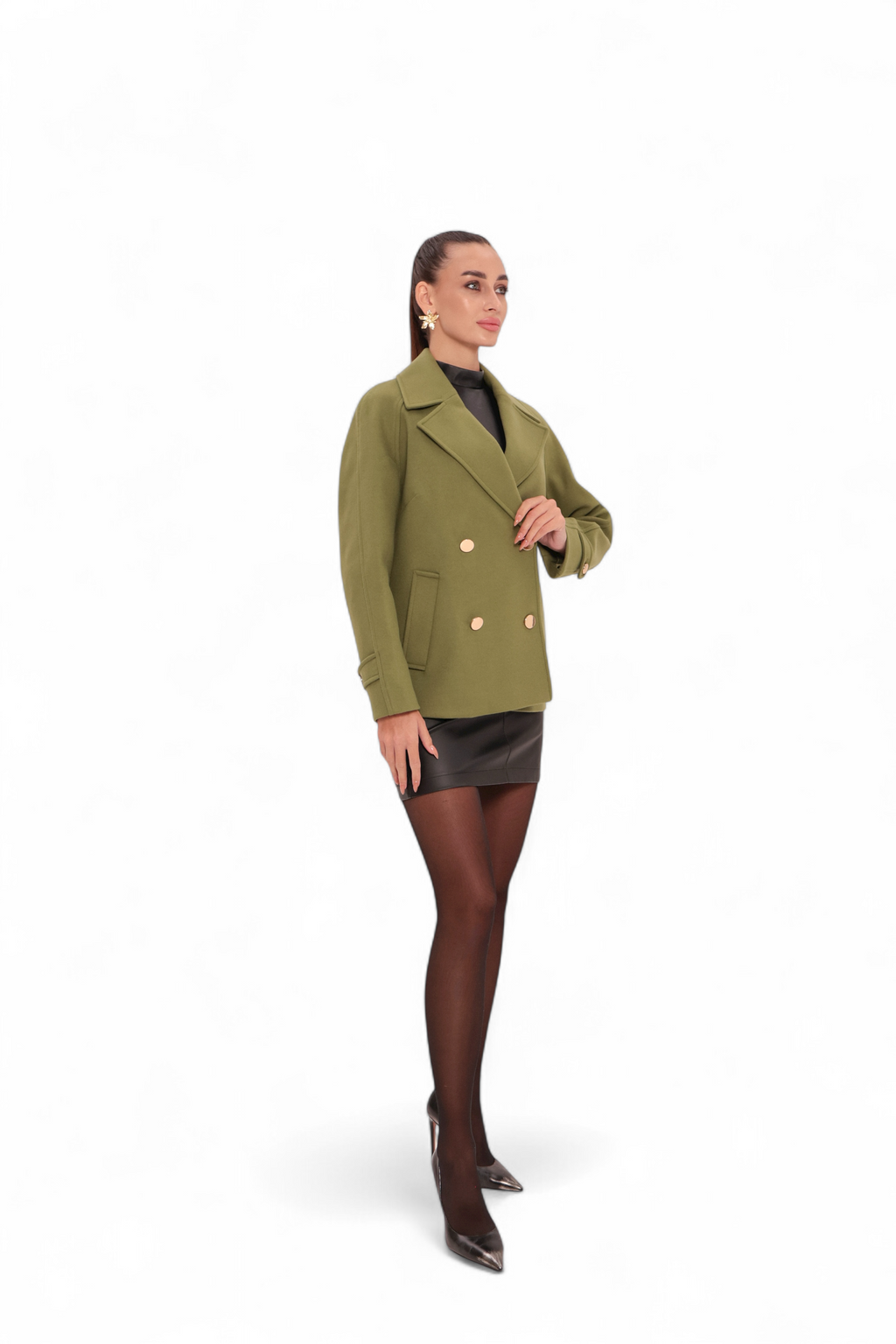 Sorrento Cashmere Blend Coat in Olive