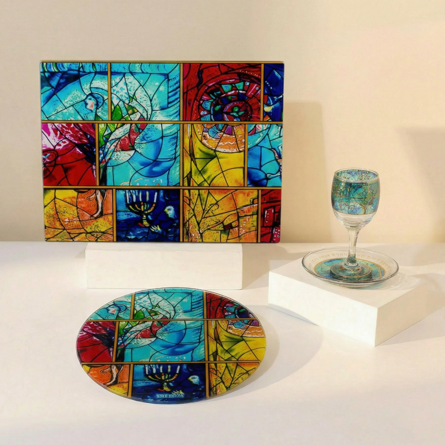 Luxurious and designed Judaica set - Chagall Blue Series