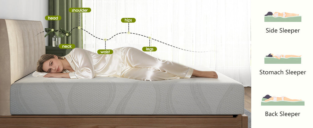 Mattress Memory Foam White Queen 10in Gel Cooling Layers
