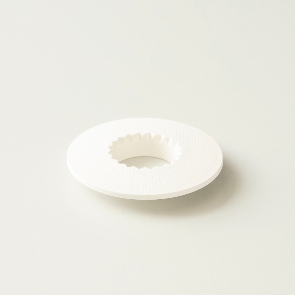 ORIGAMI - Coffee Dripper Holder - Grain Pattern - White with Black