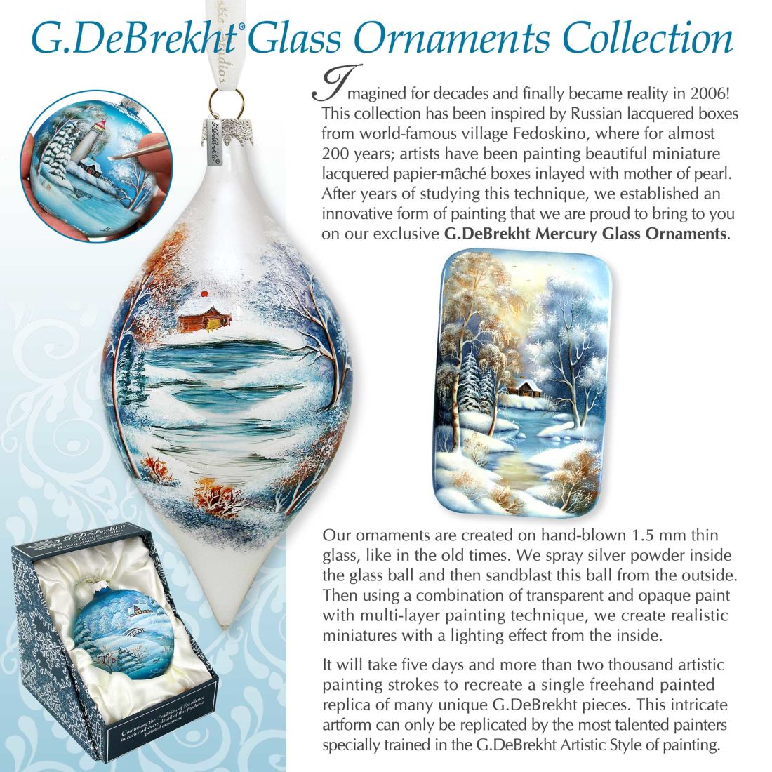 Winter Village Glass Ornament by G. DeBrekht - Christmas Décor - 764-175