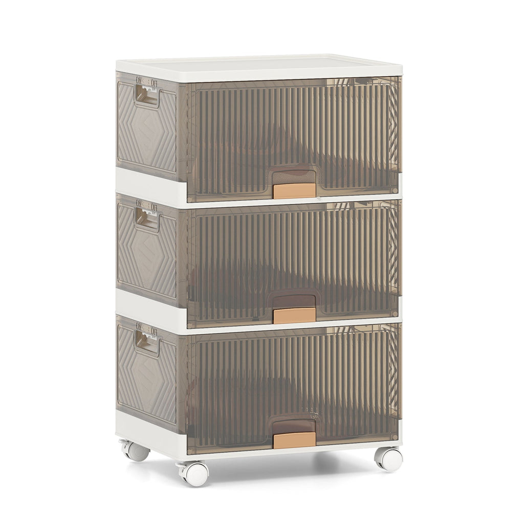 3/4/5/6-Cube Stackable Storage Bins with Detachable Wheels
