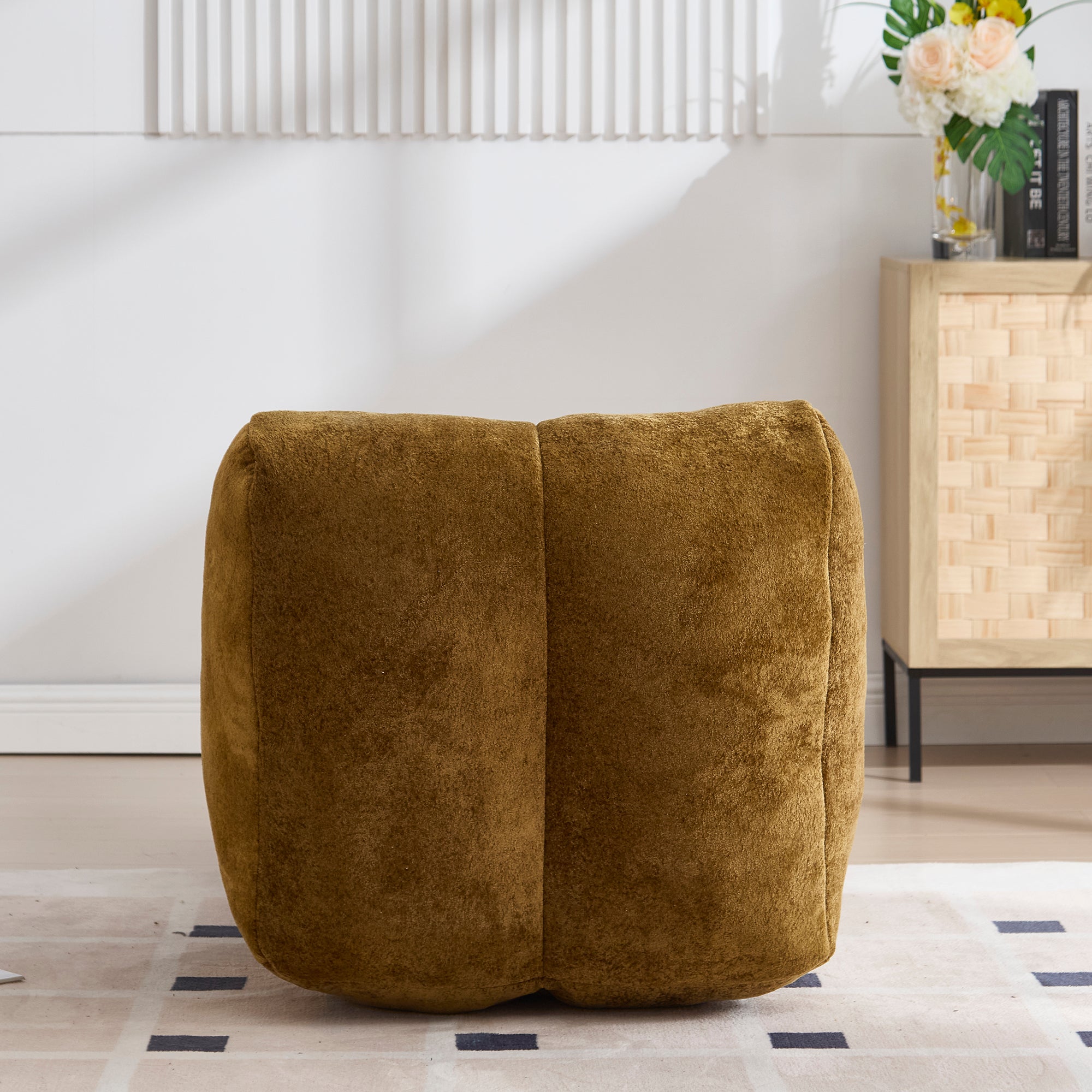 Bean Bag Sofa Chair Polyester Brown Foam Adult 59x30x23.6 In