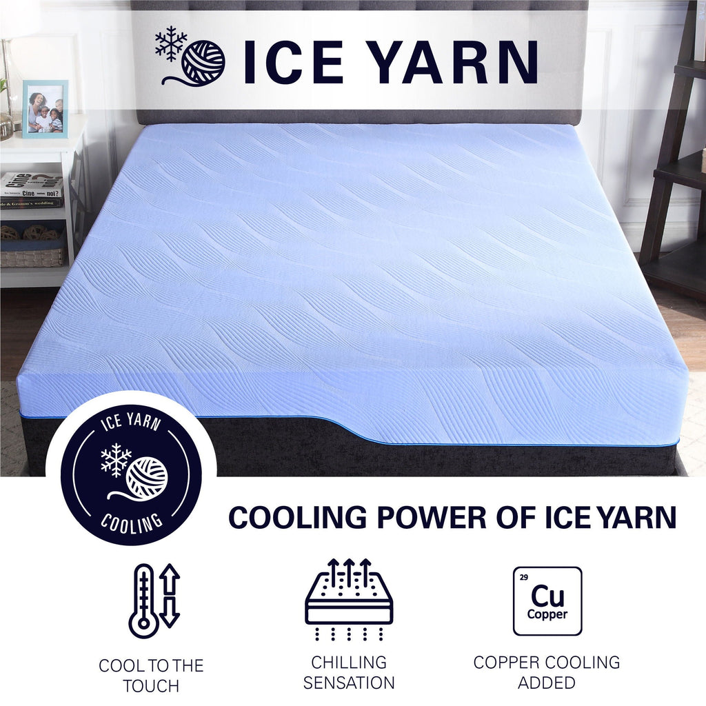 Refresh - 12" Flex Head Latex Foam Hybrid Mattress And Adjustable Base Bundle - Blue - King