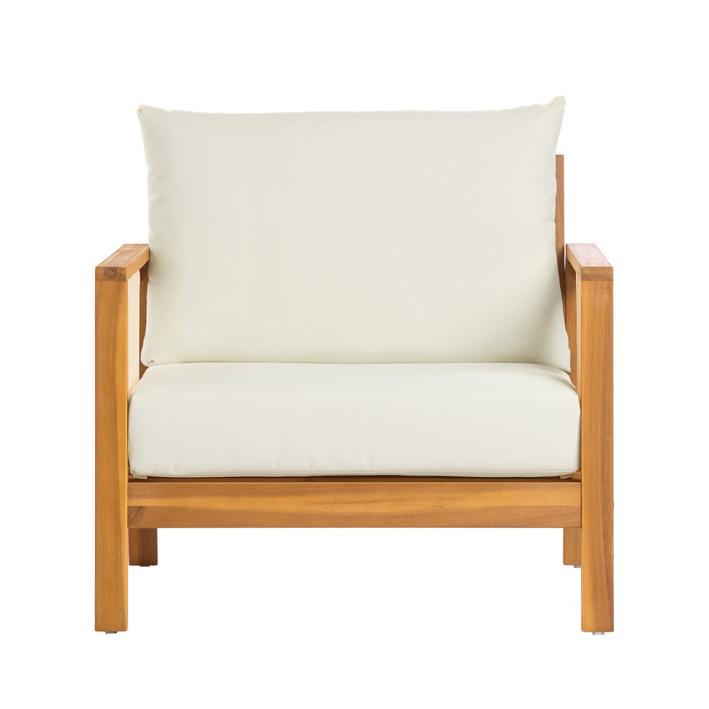 Outdoor Club Chair, Acacia Wood Frame with Textilene Accents