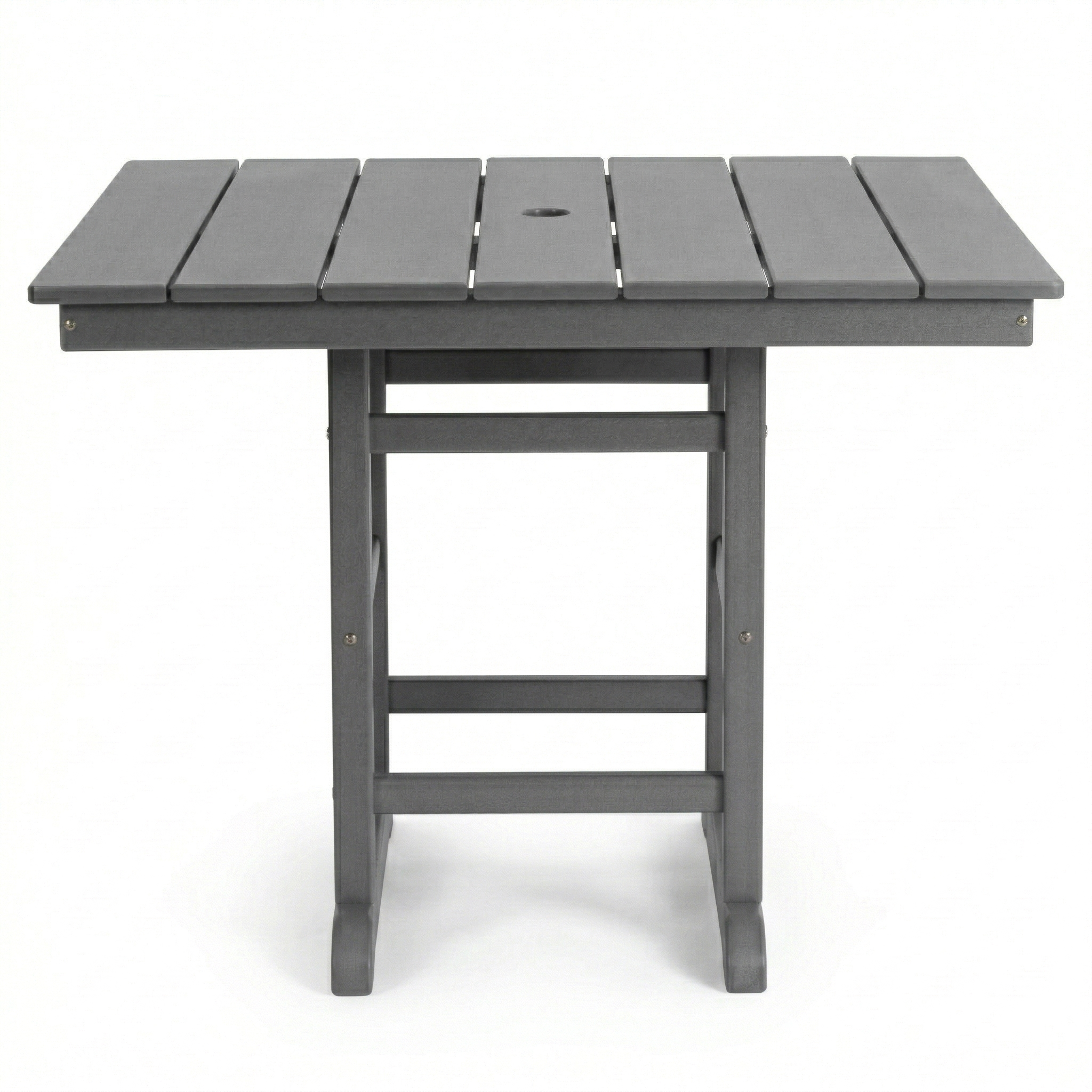 Outdoor Patio Set HDPE Gray 3 Piece Square Table 2 Armchairs Seats 2