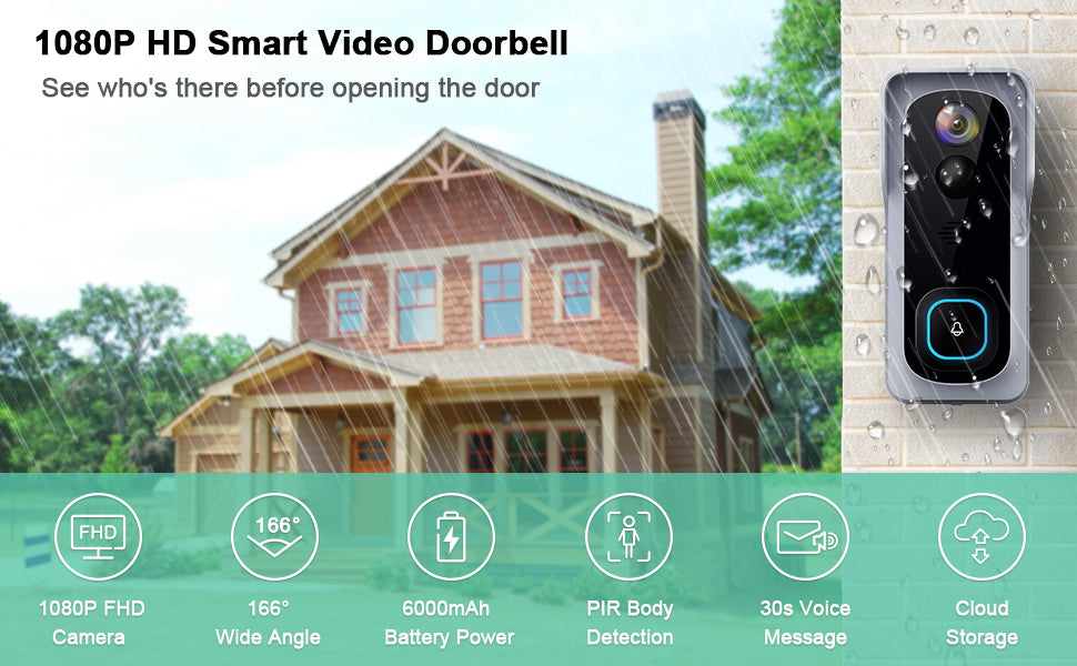 IN STOCK! Silarius SIL-DOORBELL2MPBSDB 2MP, WiFi Battery Powered Smart Doorbell Camera + Chime (Outdoor IP65), Cloudedge app , includes 32GB MicroSD card ***DISCONTINUED***