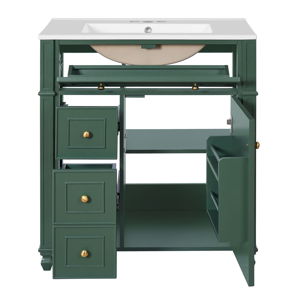 Bathroom Vanity Cabinet With Sink, Soft Close Doors With Door Organizer