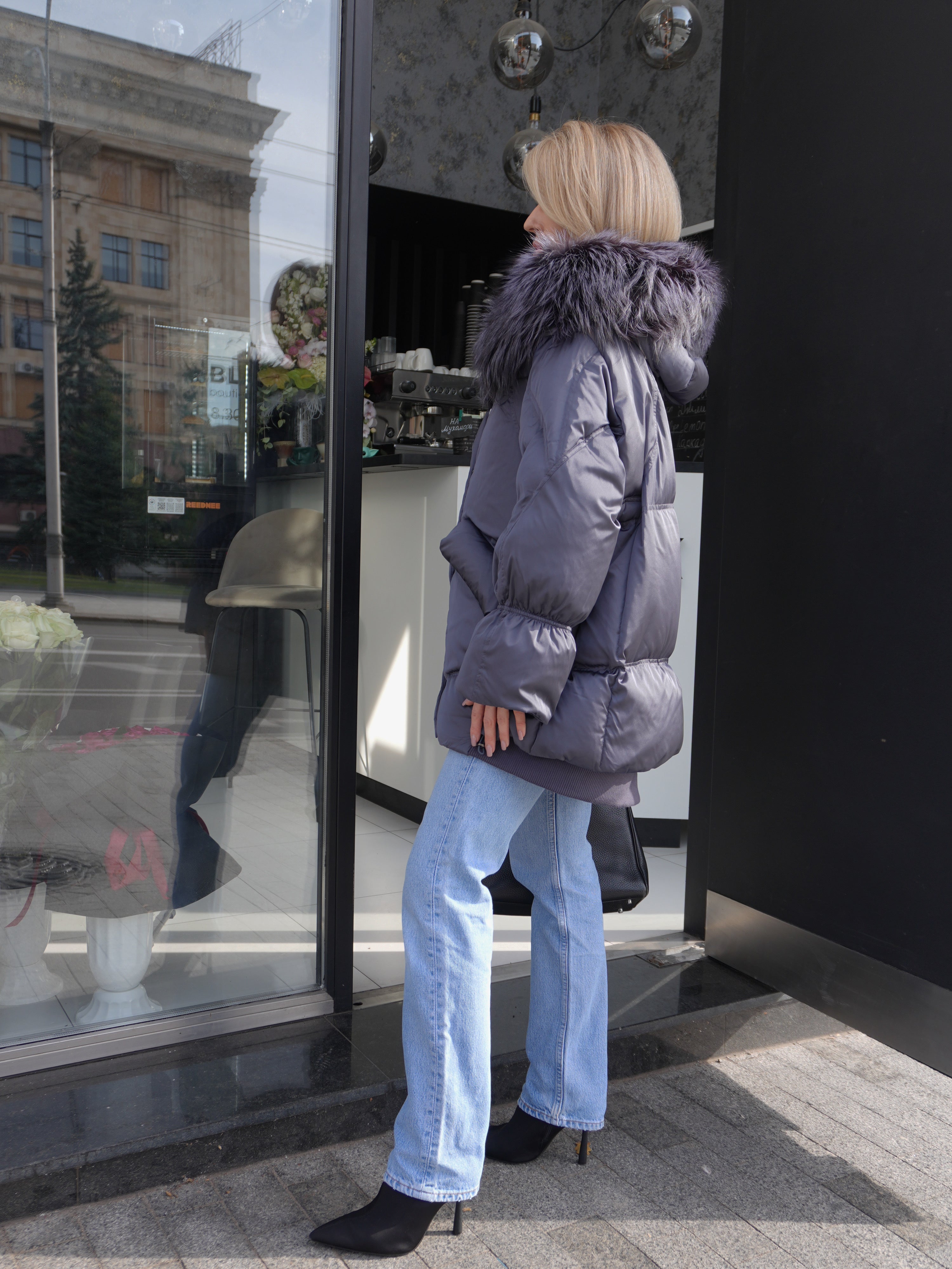 Orchid Genuine Fur Trim Down Parka
