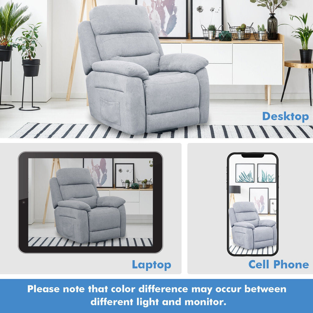 Power Lift Recliner Sofa with Side Pocket and Remote Control