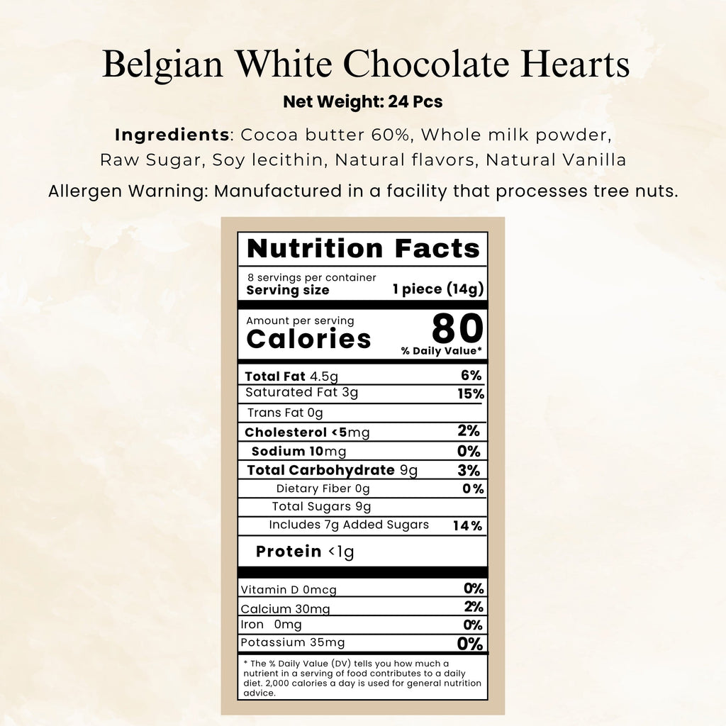 Andy Anand White Chocolate Heart Gift Box, 24 pc, 60% Cocoa – Gluten-Free, Silky Smooth, Valentine's Day, Anniversary & Special Gift