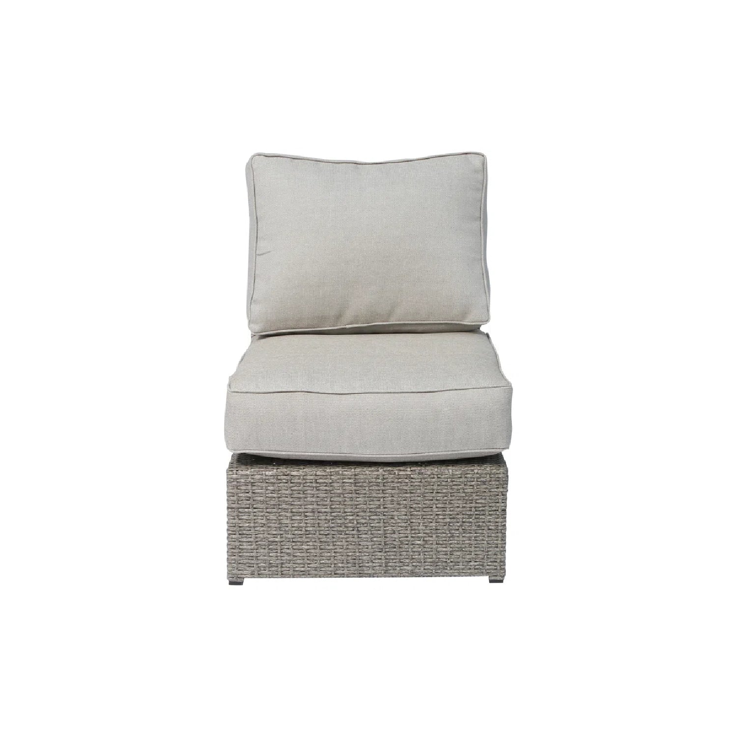 Outdoor Sectional Set PE Wicker Aluminum Gray 9 Piece Modular Seats 6