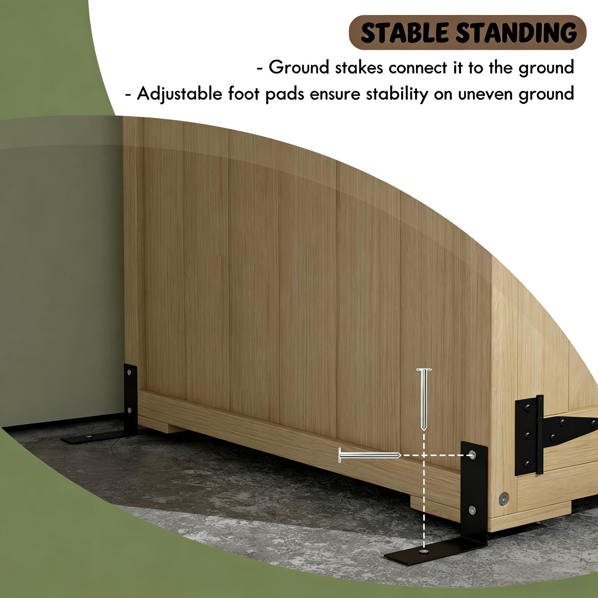 Outdoor Storage Shed Fir Wood Natural Vertical Lockable 35.5in