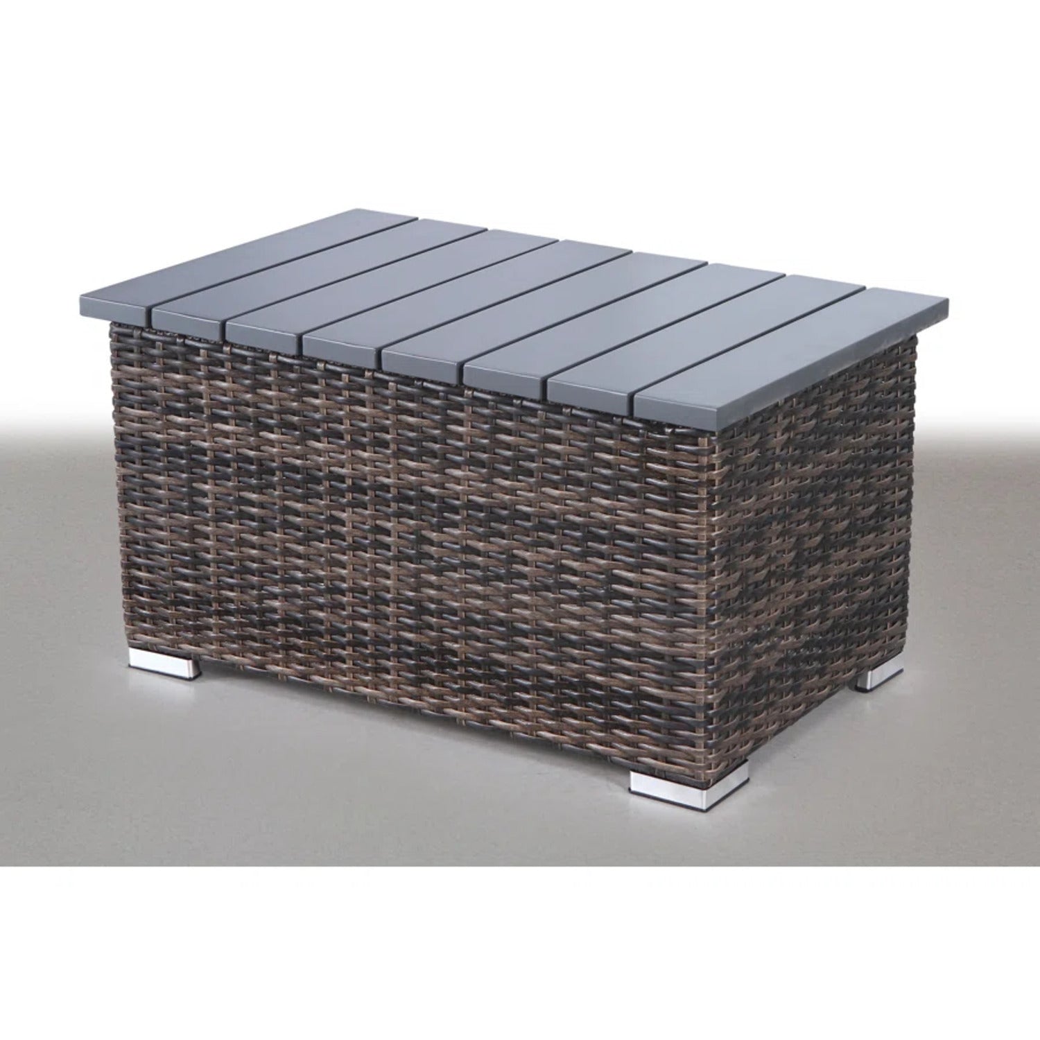 7pc Outdoor Wicker Sectional Set Brown Gray