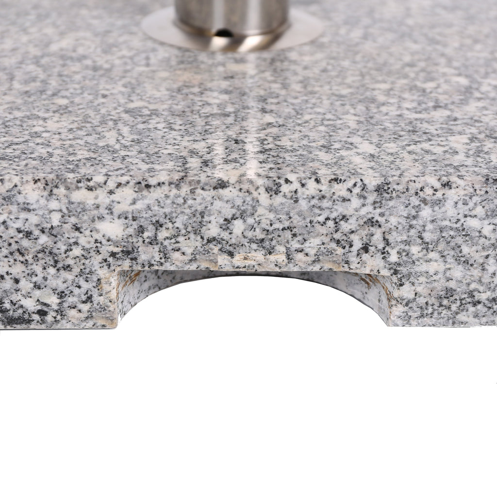 Patio Umbrella Base Square Granite Stainless Steel Gray 55 LB 15.75 In
