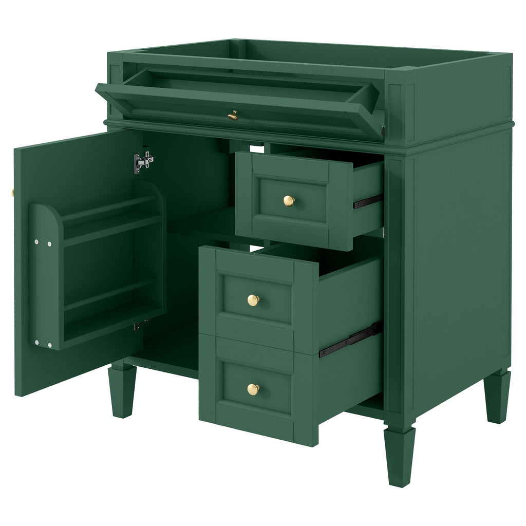 Bathroom Vanity With 2 Drawers And Tip-Out Drawer, Storage Cabinet