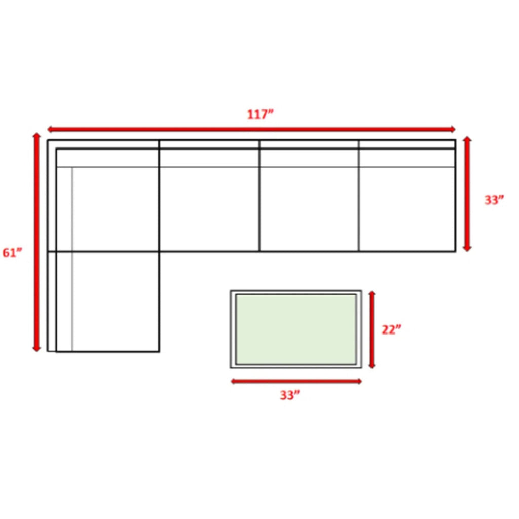 Outdoor Sectional Set HDPE Wicker Aluminum Gray 6 Piece Seats 4 1500 LB