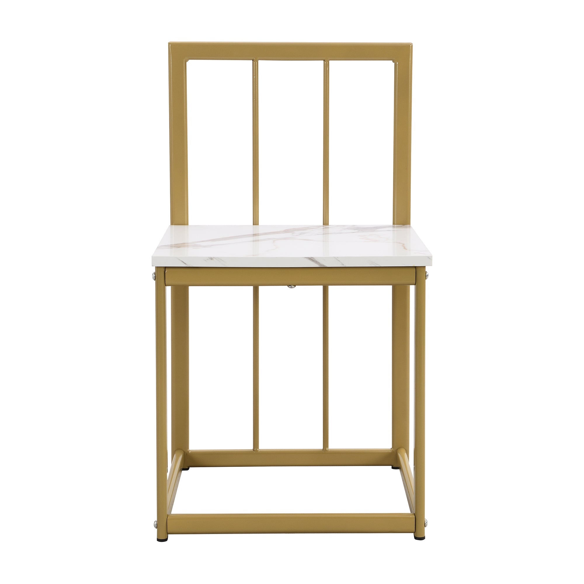 Modern 7-Piece Dining Table Set with Faux Marble Compact 55 In Kitchen Table Set for 6