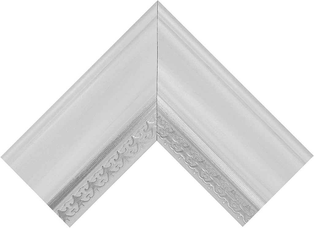 23x29 White Woodgrain Wall Mirror With Beveled Edge