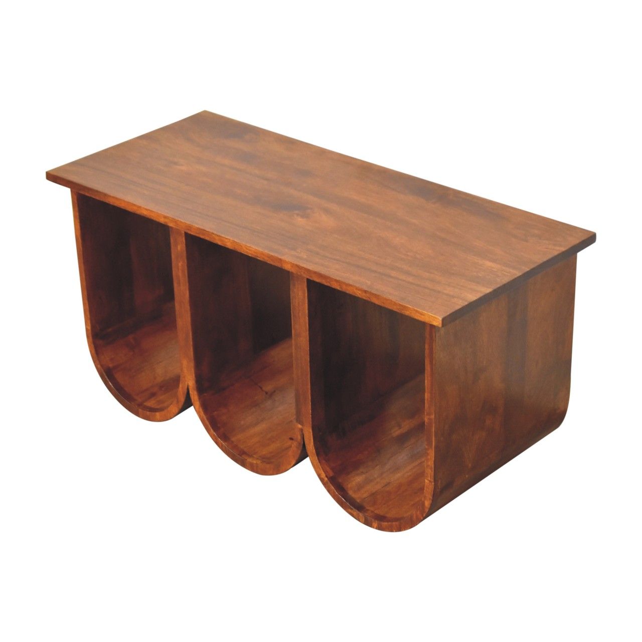 Triple Open Style Coffee Table - Beige / Brown