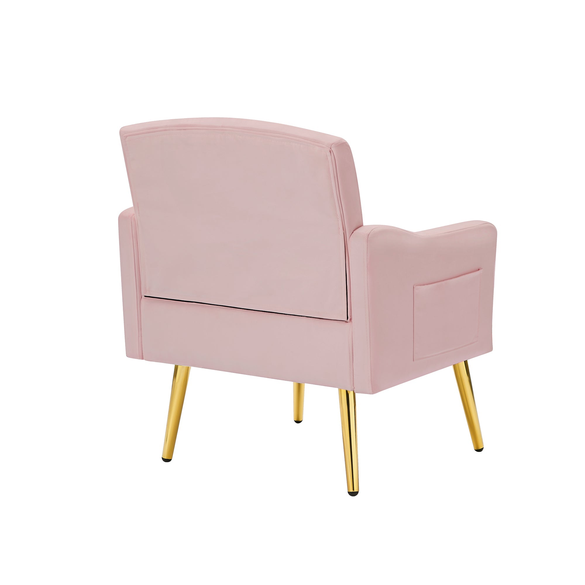 Accent Chair Modern Velvet Pink Gold Metal Legs Tufted Back 29x28x34 In