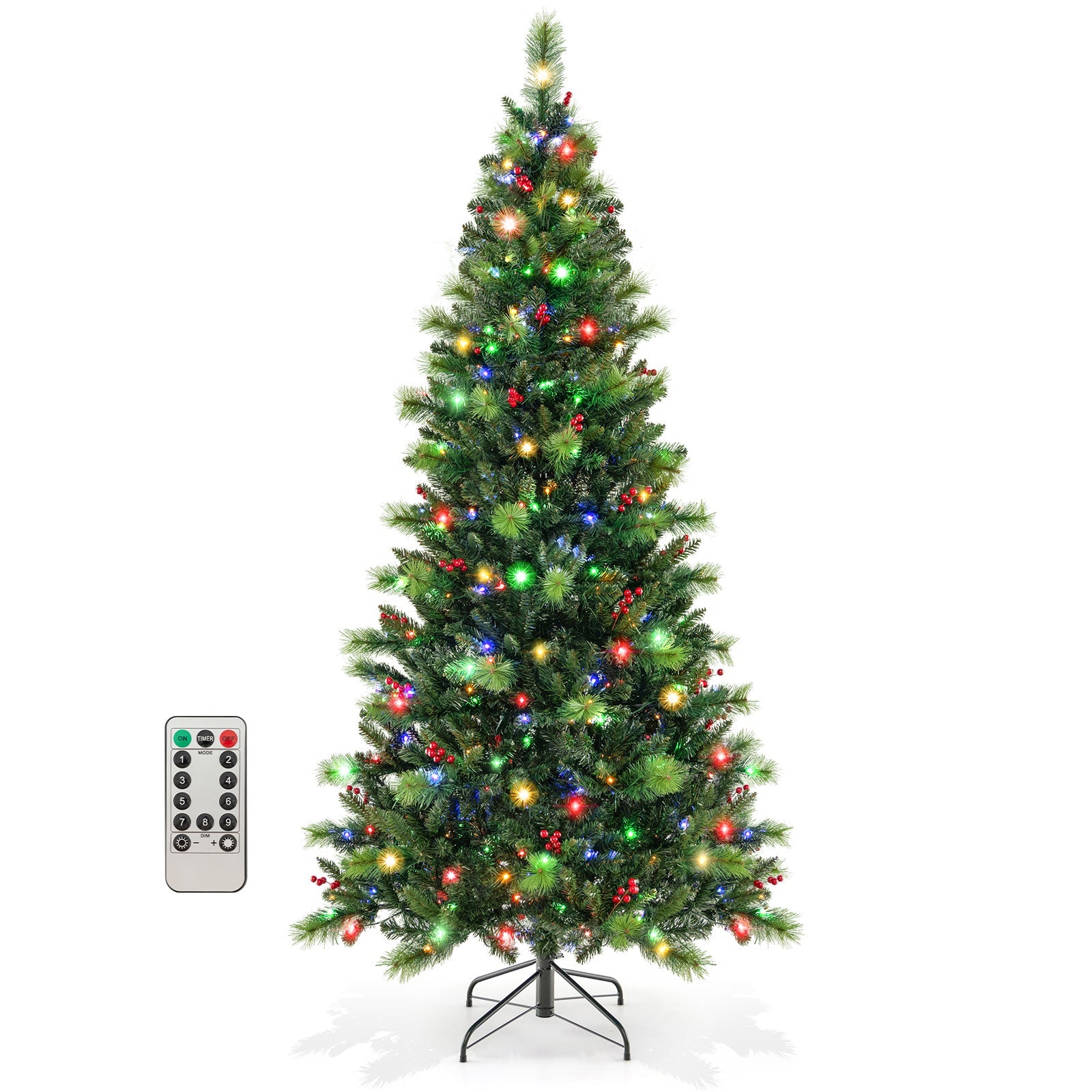 6/7/8 Feet Pre-Lit Artificial Christmas Tree with 300/400/500 LED Lights