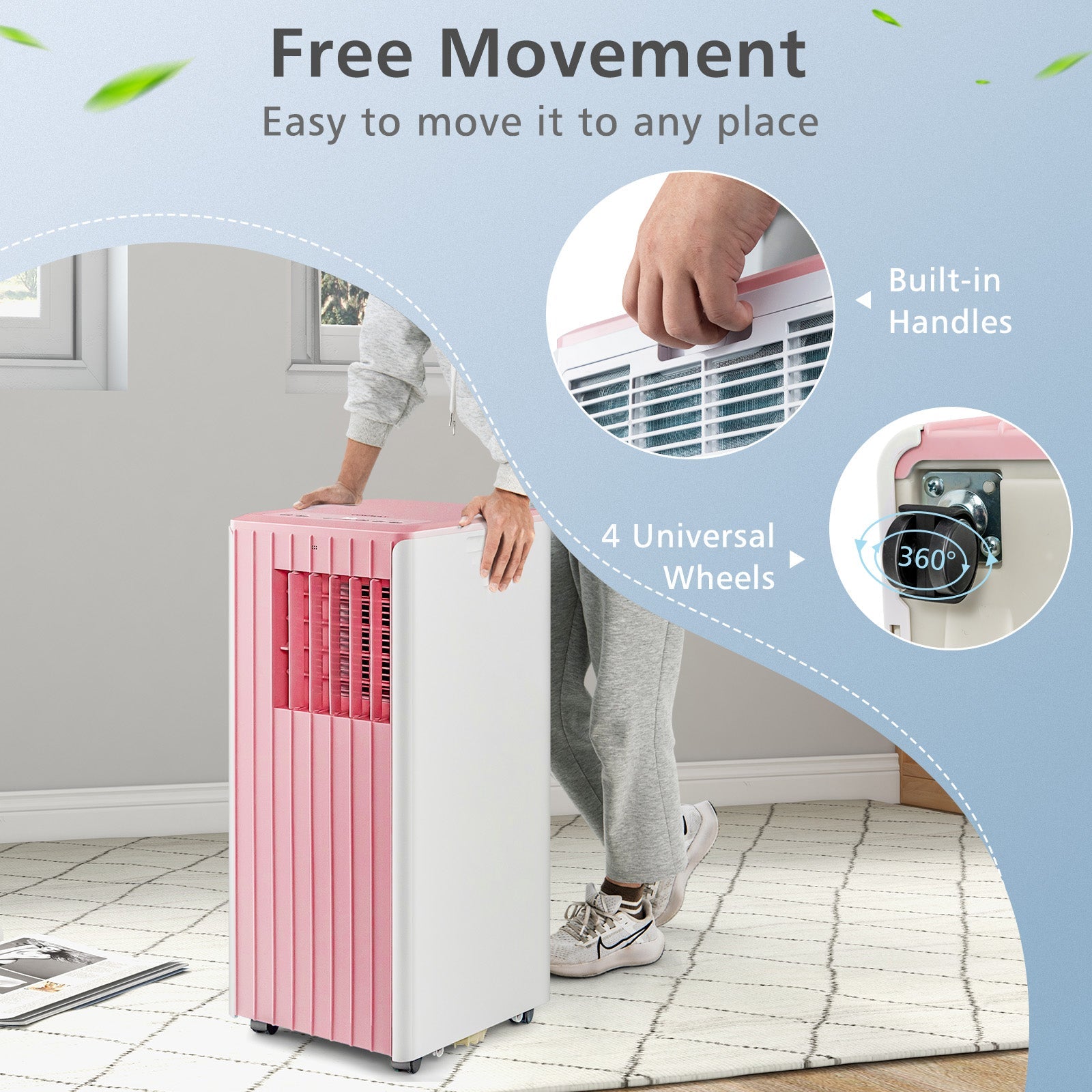 3-in-1 10000 BTU Air Conditioner with Humidifier and Smart Sleep Mode