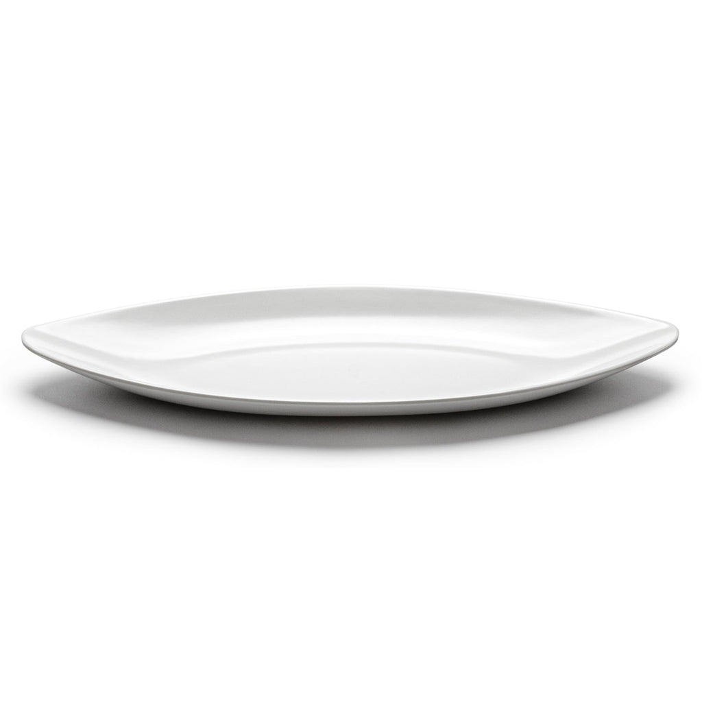 NURIMONO 801 White Melamine Oval Platter 16-1/2"L - Set of 20