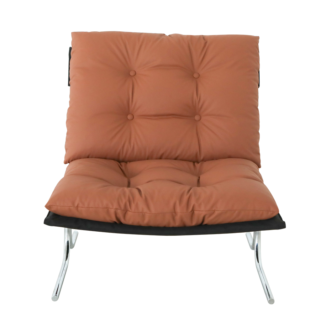 Accent Chair High Back Wingback Faux Leather Brown 27x32x39 In 350 LB