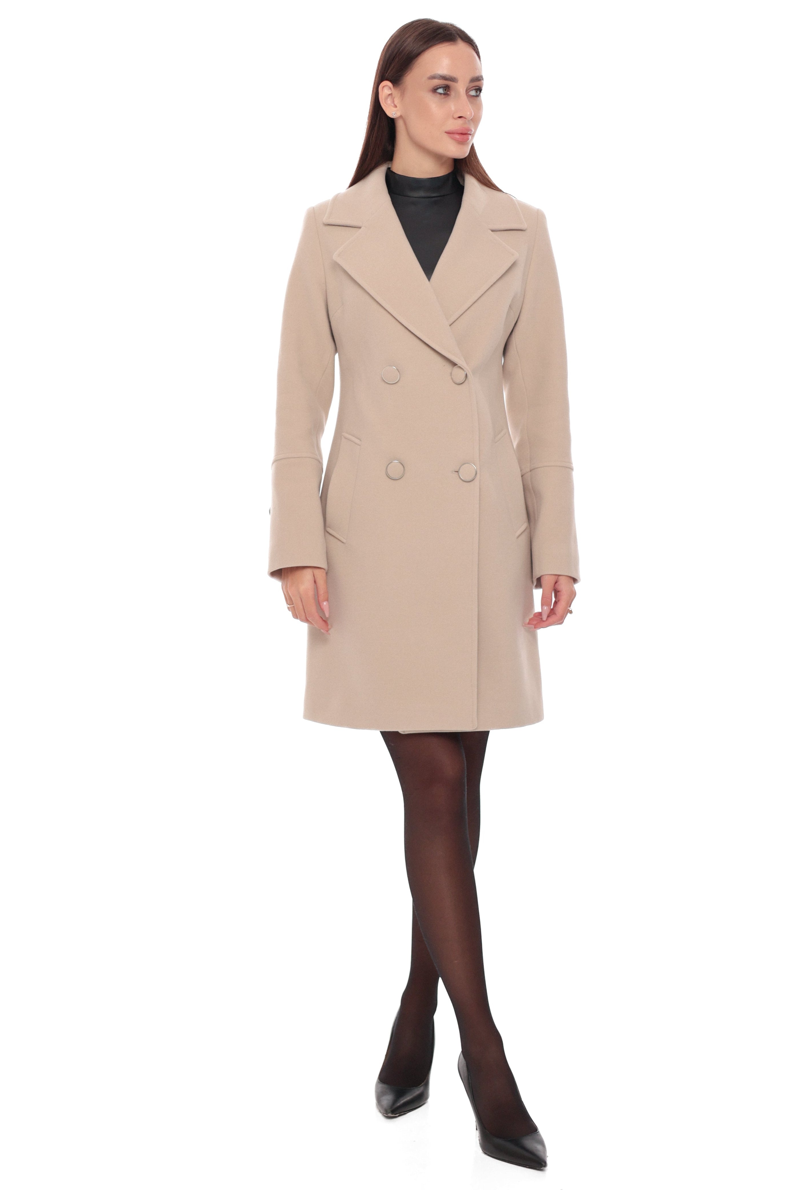 Zuri Cashmere Blend Overcoat in Nude