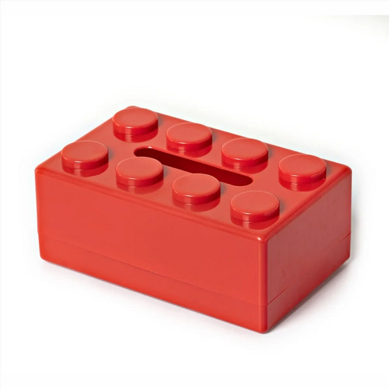 ABS Building Block Shaped Tissue Box Wall-mounted Creative Face Towel Box Organizer Perforation-free Removable