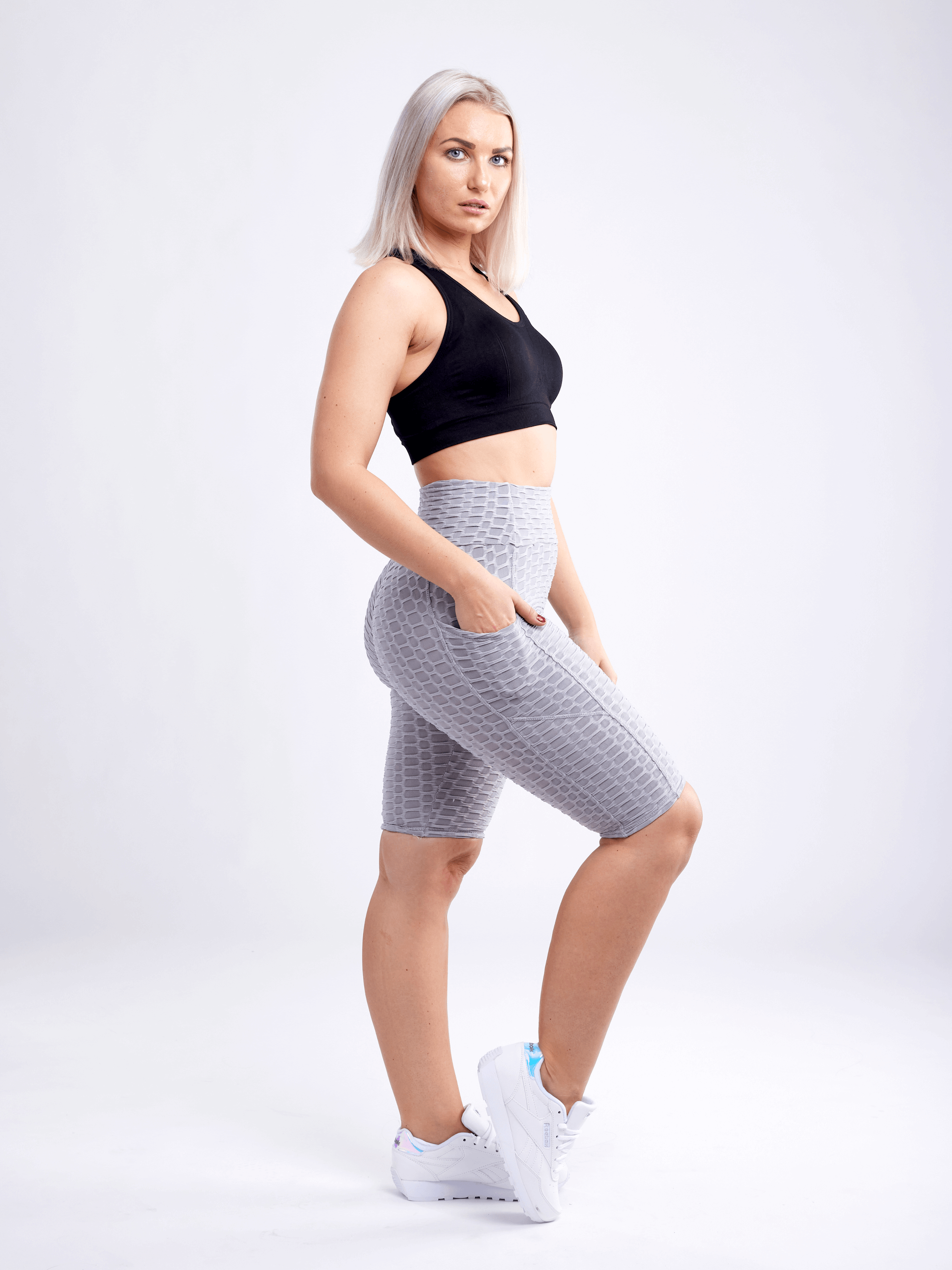 JupiterGear High-Waisted Scrunch Yoga Shorts with Hip Pockets