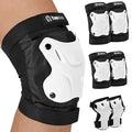 Skating Protective Gear Adult Knee and Elbow Pads Wrist Guards for Roller Skating Skateboarding, Skate Pads Adult Knee Pads for Men Women White