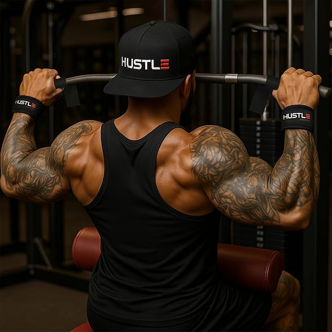 Hustle Athletics Wrist Wraps for Weightlifting – Max Wrist Support for Safe & Heavy Lifts, USPA Approved 18" & 12" Lengths, Thumb Loop Gym Straps for Powerlifting & Weight Lifting for Men and Women