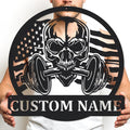 Gym Metal Sign Personalized Custom Name Fitness Decor for Home Workout Room, Powerlifting Garage Center Motivational Wall Art, Gift for Women, Men, Dad, Papa, Grandpa, Mother, Sister, Girls