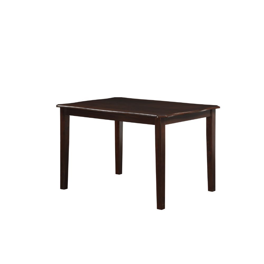 Ingeborg - 5 Piece Dining Set - Black Synthetic Leather & Espresso