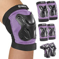 Skating Protective Gear Kids Toddler Knee Pads and Elbow Pads Set, Bike Protection for Kids Wrist Guards for Roller Skating Skateboarding Cycling Purple