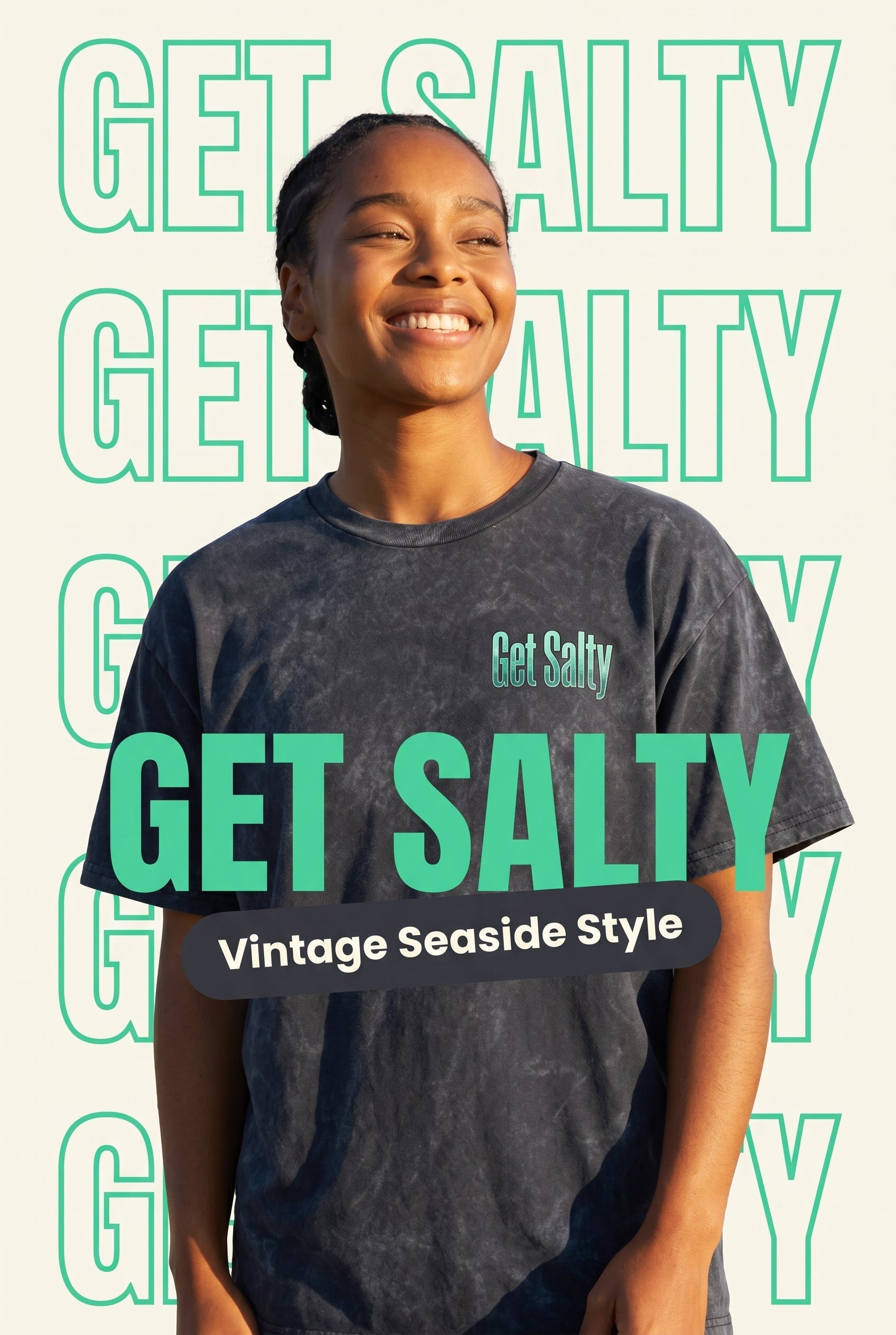 Get Salty — Vintage Mineral Wash Crewneck Tee