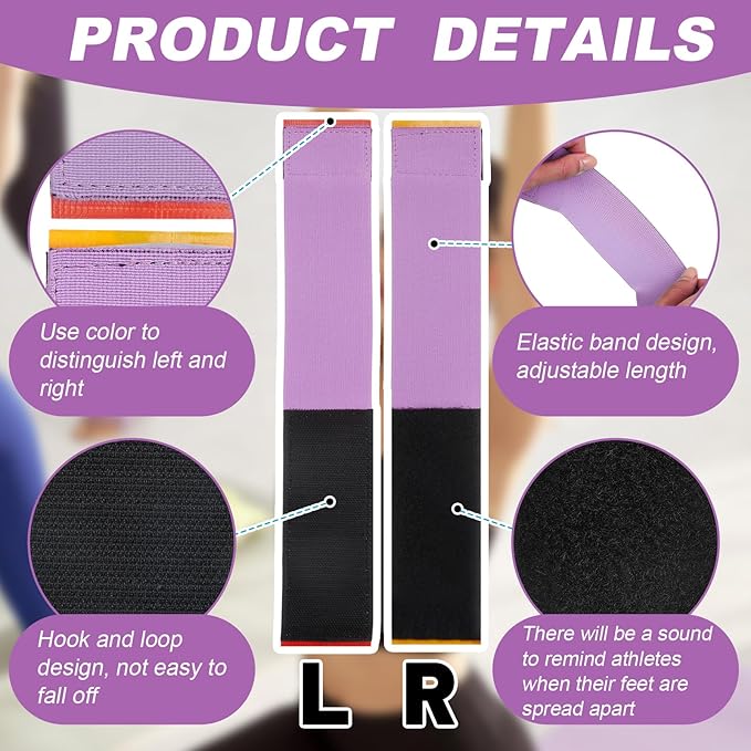 Shappy 2 Pairs Gymnastics Sticky Toes Tumbling Equipment, Cheer Coach Essentials, Back Handspring Helper for Stunt Coach, Athlete Adjustable Bands, Help Training Back Flip Tuck