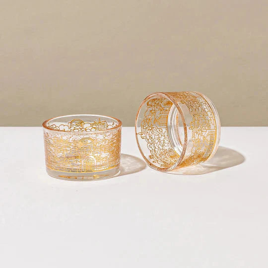 Luxurious Shabbat Table Set in Gold & White Tones - Golden Harmony Series