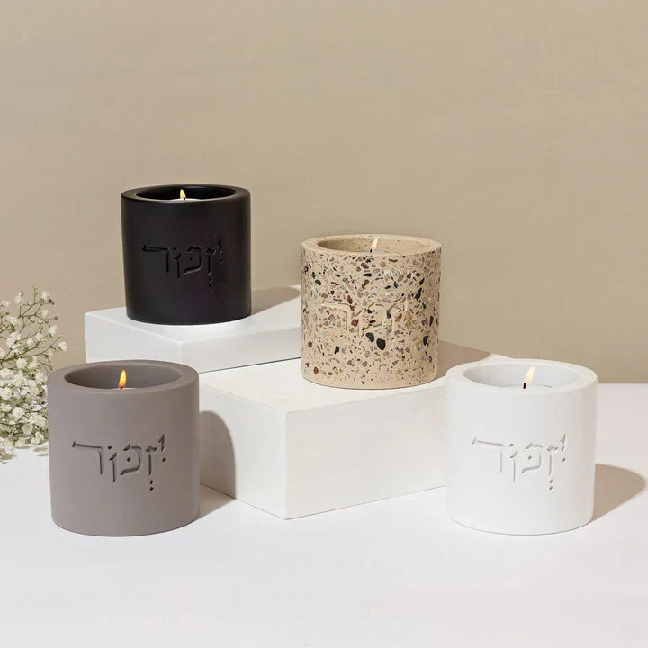 Clean Yizkor Concrete Candleholder – To Remember Series