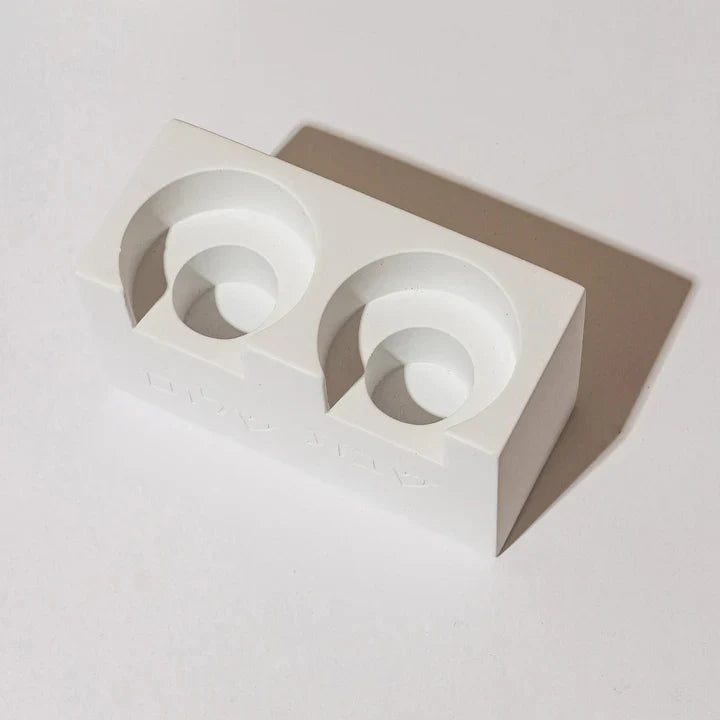 Shabbat Candle Set with Tray & Blessing – Urban Shabbat Series