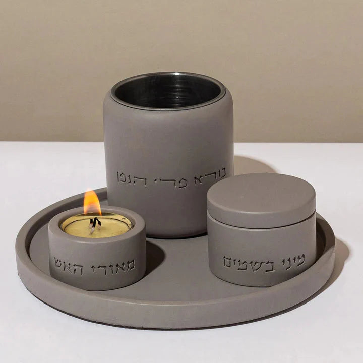 Premium Jewish Havdalah Set: Modern Concrete Design – Luxe Series