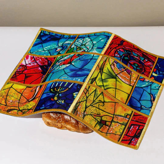 Shabbat Challah Cover Made of Natural Bamboo Fabric - Chagall Series