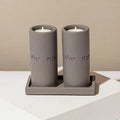 Set of Shabbat Candle Holders with a Designed Concrete Tray - Stone Glow Series