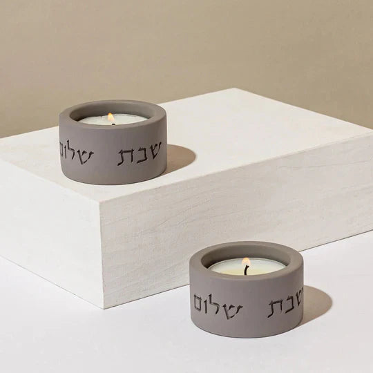 Modern Judaica Shabbat Candle Holders - Flow Series