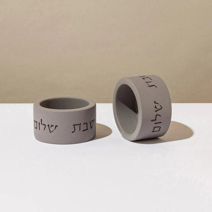 Shabbat Candle Holders Set with Concrete Tray – Pure Line Series